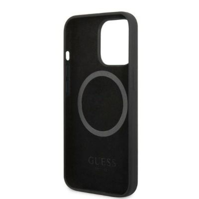 7. Guess GUHMP13LSPLK iPhone 13 Pro / 13 6.1" black/black hard case Silicone Logo Plate MagSafe