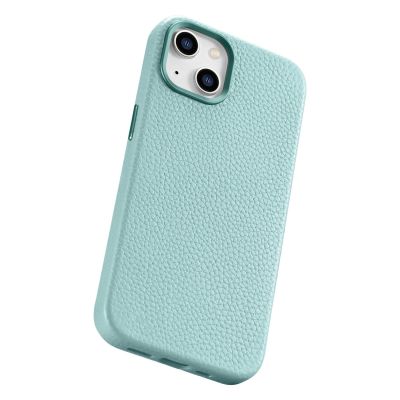 13. iCarer Litchi Premium Leather Case iPhone 14 Magnetic Leather Case with MagSafe Green (WMI14220709-GN)