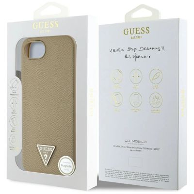 8. Guess Grained Triangle MagSafe case for iPhone 16e - brown