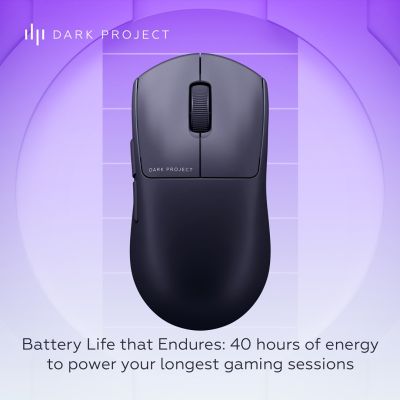9. Dark Project DPP_NEXUS_BLACK Gaming Mouse Ambidextrous RF Wireless + Bluetooth + USB Type-C Optical 26000 DPI