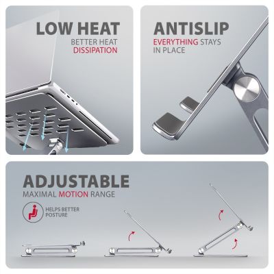 6. Axagon STND-LQ Laptop Stand Notebook Stand Gray 40.6 cm (16")