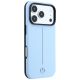 4. Mercedes Leather Semi Wrap Iconic Line MagSafe Case for iPhone 18 Pro Max / 17 Pro Max - Blue