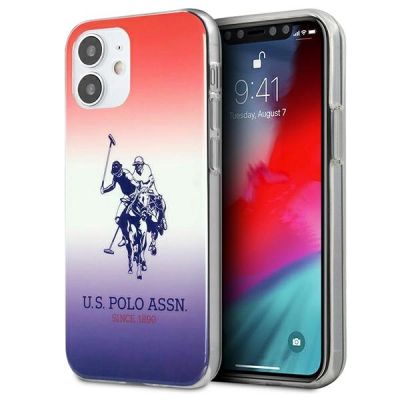 US Polo Assn. Gradient Pattern Collection iPhone 12 mini Case - Red and Blue