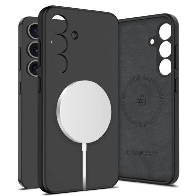 Tech-Protect Liquid Silicone MagSafe Case for Samsung Galaxy S25 - Black