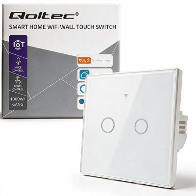 7. QOLTEC LIGHT ON/OFF SWITCH | TOUCH 2-CHANNEL | WI-FI | TIMER | TUYA | WHITE