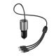 6. Dudao 3in1 USB car charger 3,4 A built-in cable Lightning / USB Type C / micro USB black (R5ProN black)