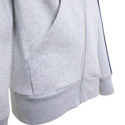 4. adidas Essentials Full-Zip Hoodie for Kids Light Gray KQ9050