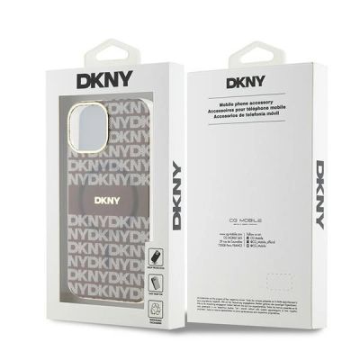 8. DKNY IML Mono & Stripe MagSafe case for iPhone 15 / 14 / 13 - beige