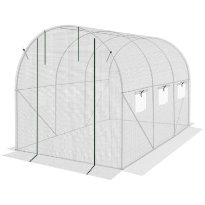 15. GREENHOUSE GARDEN TUNNEL 200X300X200CM PE STRUCTURE WHITE STEEL