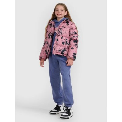 3. Girls' down jacket with synthetic filling 4F 4FJRAW25TDJAF0748-54A