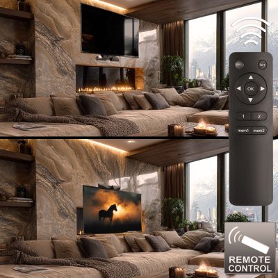 12. MACLEAN ELECTRIC TV MOUNT OVER FIREPLACE 37"-70" 35KG WITH REMOTE CONTROL MC-891