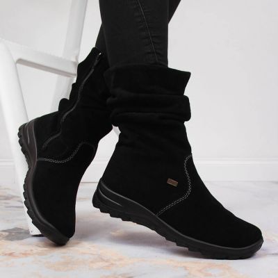 22. RIEKER W RKR130 insulated leather ankle boots