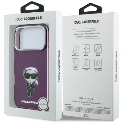8. Karl Lagerfeld IML Ikonik Sketch Print MagSafe Case for iPhone 18 Pro / 17 Pro – burgundy