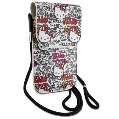 3. Hello Kitty Leather Tags Graffiti Cord bag - beige