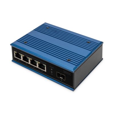6. Industrial switch 4x 100 Base-TX + 1x uplink 100Base-FX (without module) DIN extended temperature range.