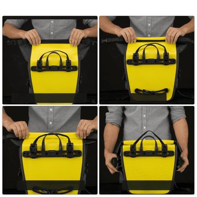 4. Rockbros AS-003-1Y waterproof bicycle bag with shoulder strap, front/rear mounting, 10-14l - yellow