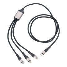 TROIKA DREIZACK PRO USB cable 1.2 m USB C USB C/Micro USB-A/Lightning 100 W Black, Gray