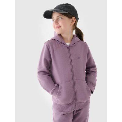 Girls' sweatshirt with a hood, 4F Junior 4FJWMM00TSWSF1315-51S