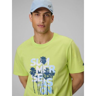 3. Men's oversized printed T-shirt 4F 4FWSS26TTSHM2784-42S