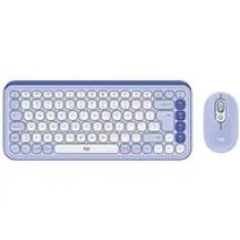 Logitech Pop Icon Combo Keyboard Mouse Included Universal Bluetooth QWERTY Turkish Lilac, White