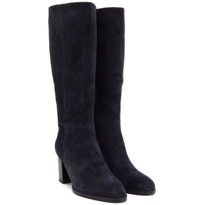 4. Grey Leather Heeled Women’s Boots Vinceza 67049
