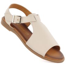 Beige women's leather sandals Cambell 19391
