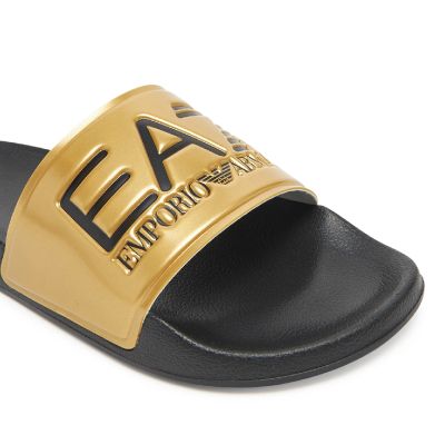 3. Emporio Armani EA7 Men's Sports Slides Black/Gold - 7X000108-AF15118-MZ097