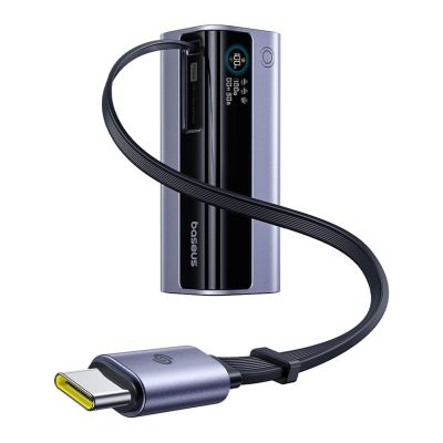 2. Baseus EnerGeek GR11 10000mAh 100W Power Bank with Retractable Cable - Gray