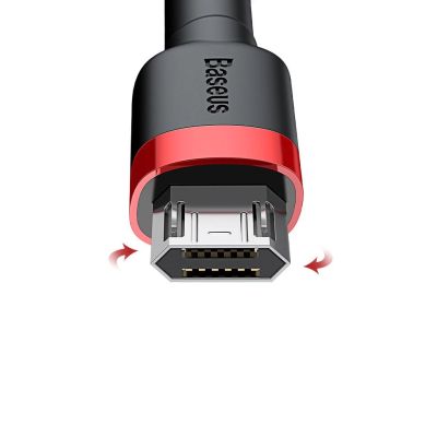 11. Baseus Cafule Cable durable nylon cable USB / micro USB 2A 3M black-red (CAMKLF-H91)