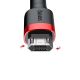 11. Baseus Cafule Cable durable nylon cable USB / micro USB 2A 3M black-red (CAMKLF-H91)