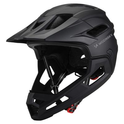 Wozinsky full-face bicycle helmet with removable visor, lightweight, L - black