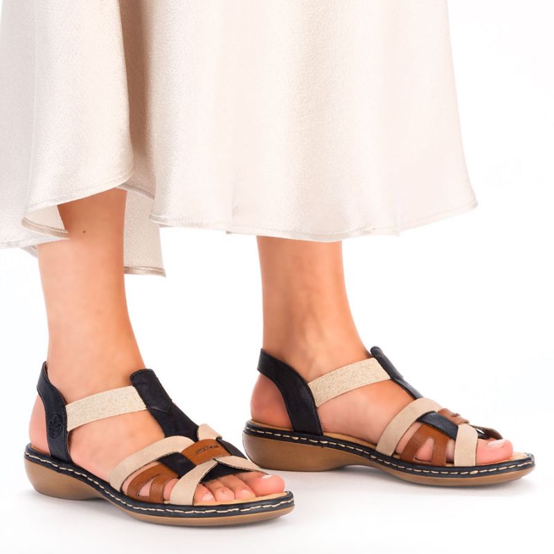4. Comfortable Rieker W RKR662 multicolor sandals