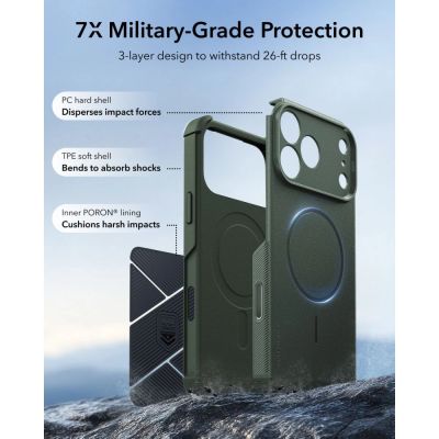 4. ESR Cyber ​​Tough MagSafe Case for iPhone 18 Pro Max / 17 Pro Max - Green