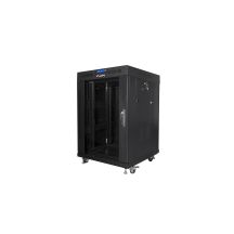 LANBERG FLOOR RACK CABINET 19" 15U 600X600 GLASS DOOR LCD BLACK FF01-6615-12BL (FLAT PACK)