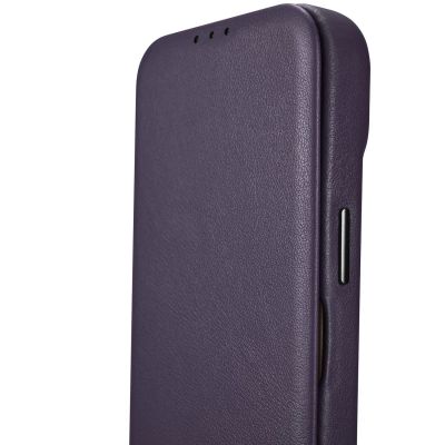 14. iCarer CE Premium Leather Folio Case iPhone 14 Plus Magnetic Flip Leather Folio Case MagSafe Dark Purple (WMI14220715-DP)
