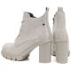 10. Cream women's ankle boots with a block heel M.Daszyński SA218-8