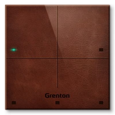 2. Grenton Touch panel / 4 touch fields / TF-Bus / dark front made of natural leather