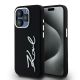 Karl Lagerfeld Silicone Metal Script Logo iPhone 15 Pro Max Case - Black