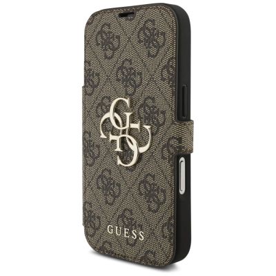 2. Guess Book 4G Metal Logo Case for iPhone 17 Pro - Brown