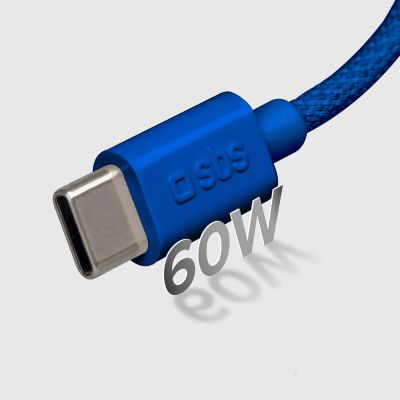 6. SBS TECABLETISSUETCCB USB-C - USB-C 1.5m 60W braided cable - blue