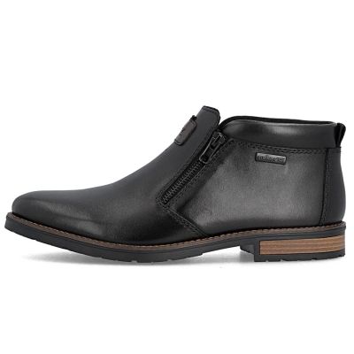 9. Men's leather ankle boots with zipper, black Rieker 14656-00