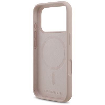 7. Karl Lagerfeld Silicone Karl&Choupette Ring MagSafe Case for iPhone 17 Pro - Pink