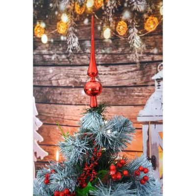 4. CHRISTMAS TREE TOP, HEIGHT 25 CM, RED