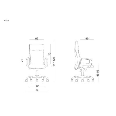 4. Adella C239 office chair, natural leather, HL-4, black