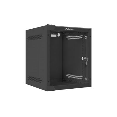 12. Lanberg WF10-2306-10B Single Section Cabinet (6U; 329mm / 280mm / 310mm; Wall Mounted; Glass; 10"; Black)