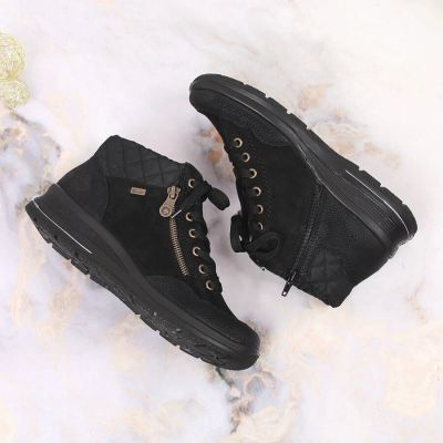 41. Rieker W RKR567 Waterproof Insulated Leather Ankle Boots