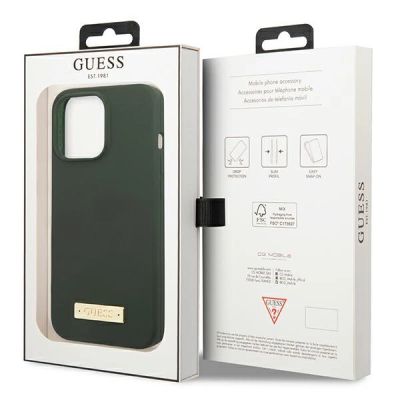 8. Guess Silicone Logo Plate MagSafe case for iPhone 13 Pro / iPhone 13 - green