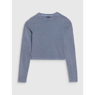 5. Longsleeve slim crop top plain girls 4F 4FJWSS25TLONF430-32S