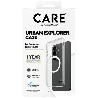 6. CARE by PanzerGlass Urban Explorer Transparent Case w. White Qi for Samsung Galaxy S26+ - transparent