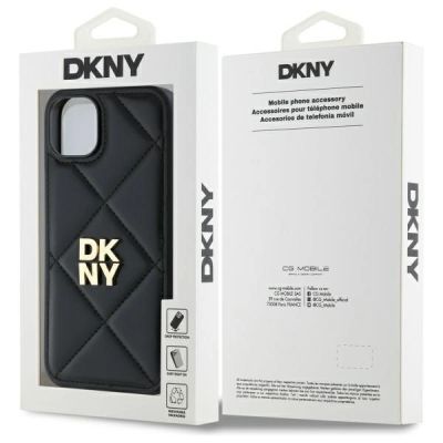 8. DKNY Quilted Stack Logo iPhone 15 Plus Case - Black